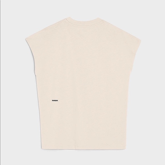 Pangaia Seaweed Fiber Cropped Sand Shoulder Tee - Picture 2 of 9